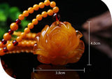 Amber Honey Pixiu Sweater Chain Pendant Necklace