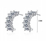 2ct Emerald Cut Moissanite Earrings S925 Sterling Silver Wedding Ear Studs