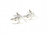 Sport Cuff Links Silver Skiing Copper Material Men Cufflinks