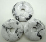 40mm Natural Stone Quartz Crystal Safety Button Pendant for DIY Jewelry Making