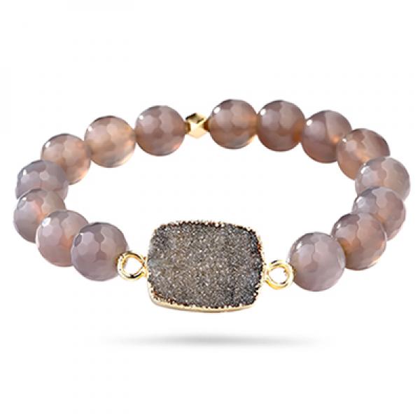 BOJIU Chakra Bracelet Natural Stone Druzy Beaded Bracelet BC68