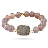 BOJIU Chakra Bracelet Natural Stone Druzy Beaded Bracelet BC68