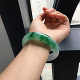 Natural Burmese Jadeite Two-tone Bangle Princess Jewelry Gift