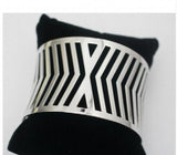 Punk Style Silver Hollow Wide Geometric Cuff Bangle Bracelet