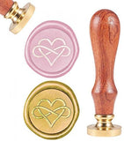 1Pc Heart Shape Wax Seal Stamp with Loop, Removable Brass Seal, Wood Handle