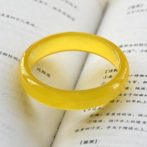 Zheru Natural Yellow Agate Chalcedony 54-64mm Bracelet