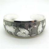 Vintage Retro Tiger Printed Women Cuff Bracelet