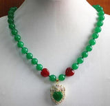 8mm Purple Jade Heart Pendant Necklace for Party and Anniversary