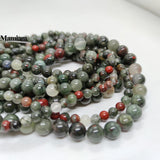 Natural Africa Bloodstone Beads 6-10mm Smooth Round Stone DIY Bracelet Necklace