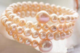 Unique Pearl Bracelet 5-10mm Round Freshwater Pearl Extendible