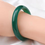 Natural Green Agate Chalcedony Bangle Princess Jewelry Gift