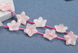 15mm Pink Rose Quartz Flower Carved Bead for Jewelry Making