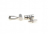 Shirt Cufflinks Silver Cylinder Business Men