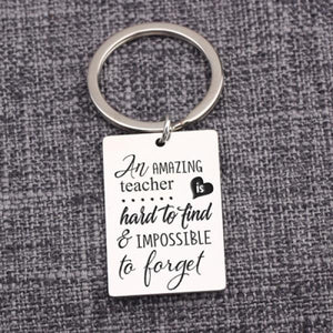 Teacher Gift Appreciation Keychain for Teacher Stainless Steel Key Ring Chain