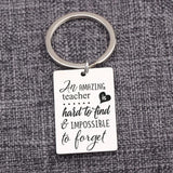Teacher Gift Appreciation Keychain for Teacher Stainless Steel Key Ring Chain