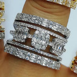Big CZ Statement Rings Women Boho Beach Wedding Jewelry