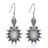 Ethnic Moonstone Drop Earrings 925 Silver Women's Party Anniversary Gift