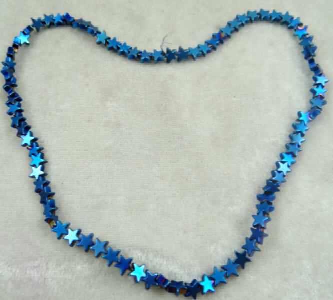 Quartz Titanium Hematite Gem Star Beads 6mm 15''
