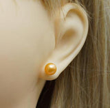 Orange Pearl Earring S925 Sterling Silver Stud Fine Jewelry Wedding