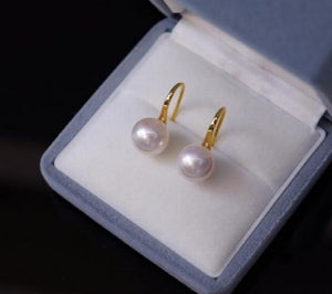 AA Pearl Earrings 7-8mm S925 Silver Hook Jewelry