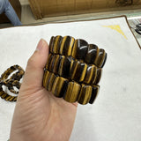 Natural Yellow Tigereye Stone Bead Bracelet 14x20mm
