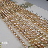 Pink Real 5-6mm Rice Freshwater Pearl Loose Beads