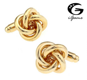 iGame Knot Cuff Links Silver Copper Knot Gift For Men