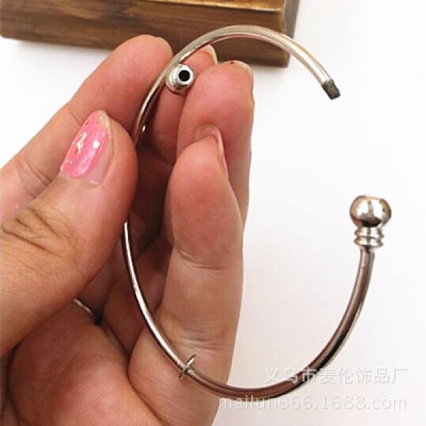 10pcs Women Metal Alloy Charms Style Open Bracelets with Threaded Screw End