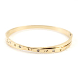Crystal Stainless Steel Roman Numerals Bracelet for Women Men