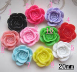 20pcs Resin Rose Flowers for DIY Brooch Earring Decoration