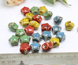 30 Porcelain Beads 15*15mm Star Shape Mixed Color DIY Jewelry Finding