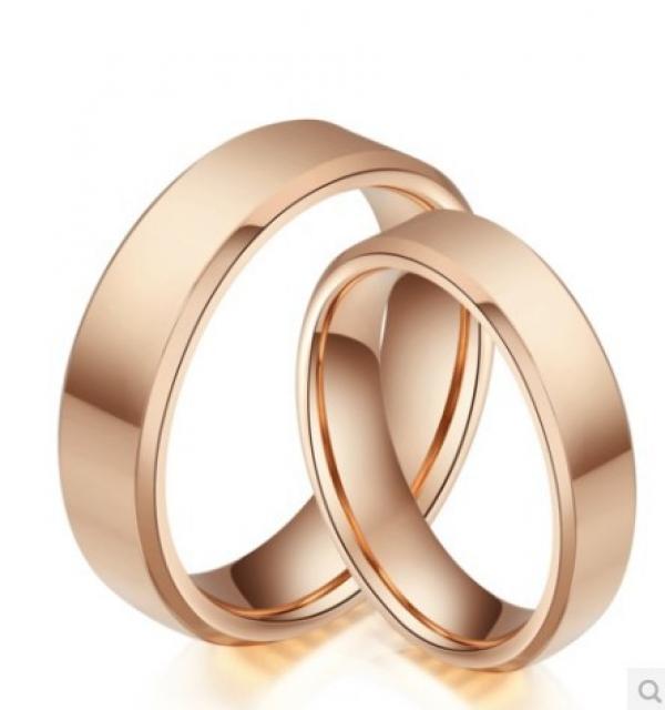 Rose Tungsten Couple Wedding Rings Size 4-14