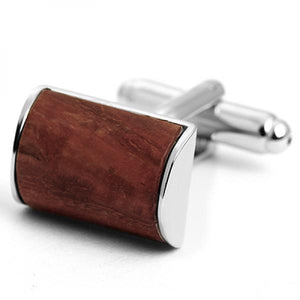 Wood Cufflinks Square&Round High Brown Men's Shirt Wedding Gift