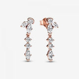 925 Silver Snowflake Zircon Earrings Wedding Jewelry