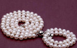 5-6mm AA Flat Freshwater Pearl Necklace & Bracelet Set