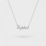 Dainty Name Necklace Stainless Steel Personalized Cursive Nameplate