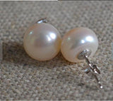 Freshwater Pearl Stud Earrings, 925 Silver, 9-9.5MM, Wedding Party Gift