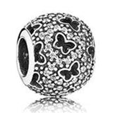 Butterfly Silhouette Charms 925 Silver Bracelets & Bangle Woman DIY