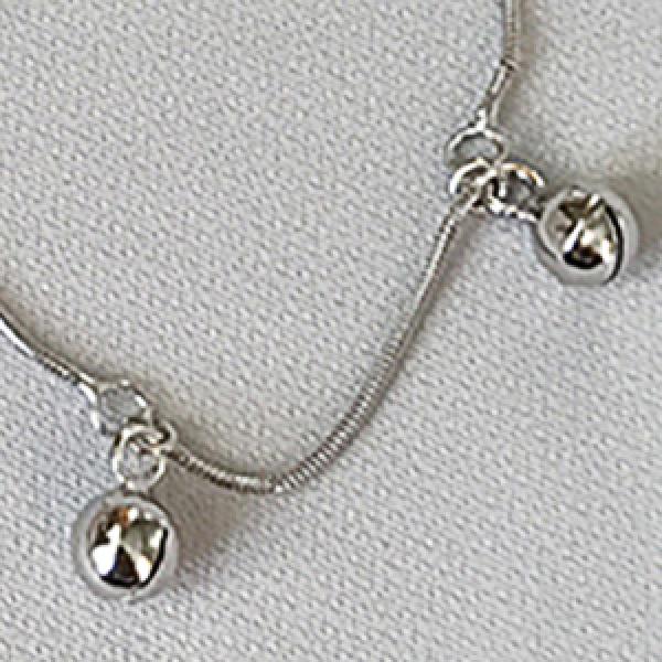 925 Silver Bell Charms Snake Chain Bracelet