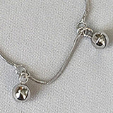 925 Silver Bell Charms Snake Chain Bracelet