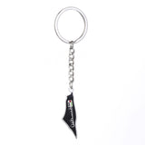 Stainless Steel Hebrew Map Pendant Keychain