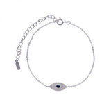925 Silver Evil Eye Link Chain Bracelet for Women