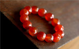 Red Agate Faceted Face Crystal Bracelet