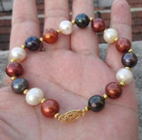 8-9MM South Sea Chocolate Pearl Bracelet 7.5-8inch 14KG