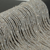 Natural Grey Moonstone Faceted Round Beads 3mm