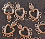 Antiqued Copper Double Heart 1-to-5 Links