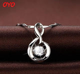 Sterling Silver Clavicle Chain Necklace with Smart Pendant 1.2mm