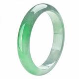 Zheru Jewelry Natural Burmese Jadeite Light Green Two-tone Bracelet