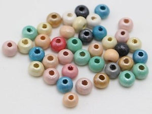 200 Mixed Luster Wood Beads 8mm