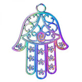 20 pcs/pack Fatima Hand Alloy Plated Colorful Pendant Necklace Bar Metal Jewelry